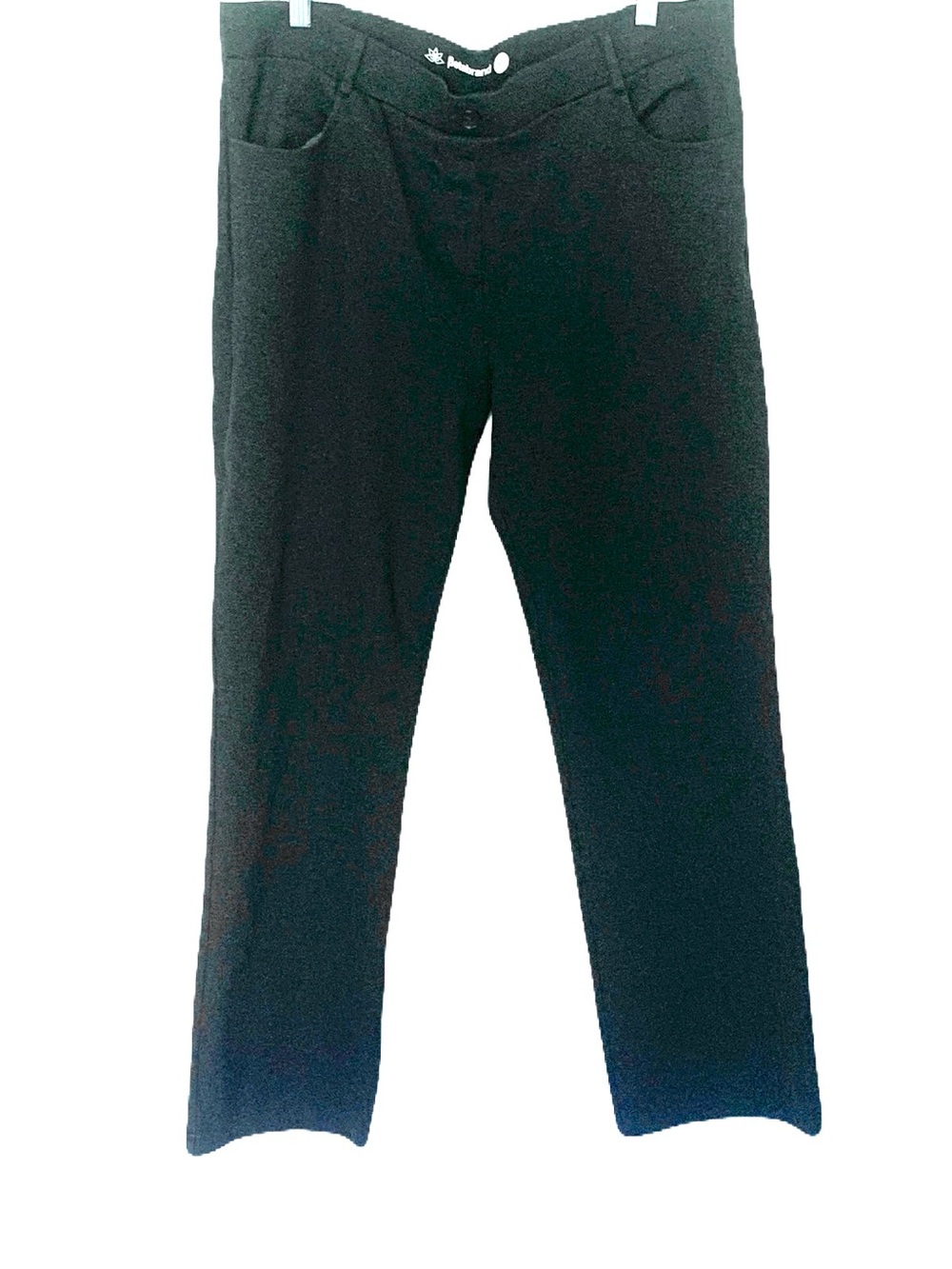 Betabrand Women's Plus 2X Petite Deep Heathered Gray Straight-Leg Pull-on Pants